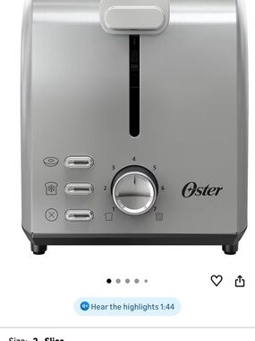 Oster Stainless Steel 2-Slice Toaster - Silver